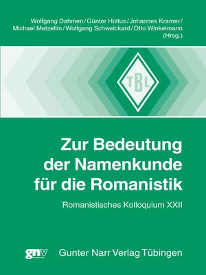 cover image of Zur Bedeutung der Namenkunde für die Romanistik